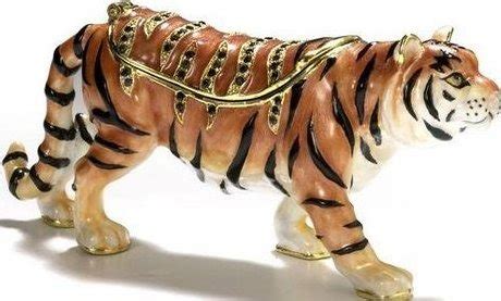 metal tiger box|Enameled Tiger Box .